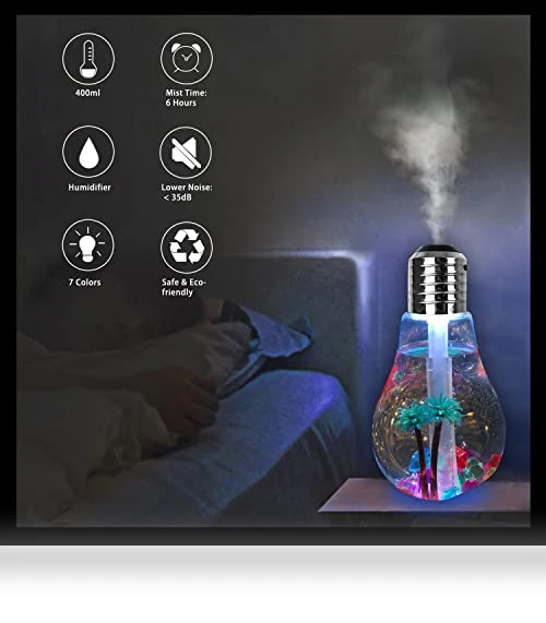 USB Air Humidifier Bulb Lamp — Air Moisturizers, CHUNGHOP