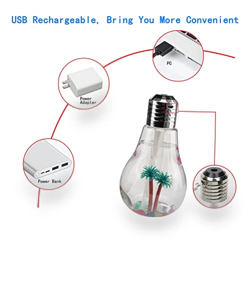 USB Air Humidifier Bulb Lamp — Air Moisturizers, CHUNGHOP