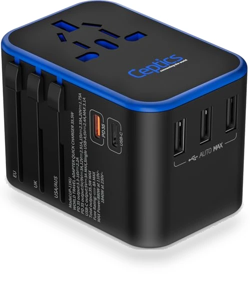World International Travel Plug Adapter — Power Solutions & Surge Protection, Ceptics