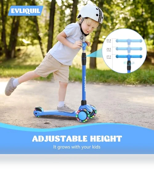 Adjustable Height Kick Scooter with Removable Seat — Push Scooters, EVLIQUIL