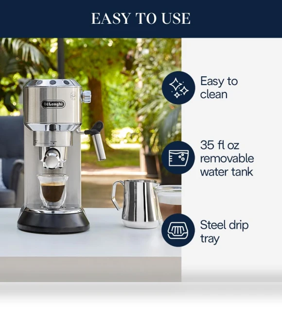 Dedica Espresso Machine — Coffee & Espresso Combos, De'Longhi