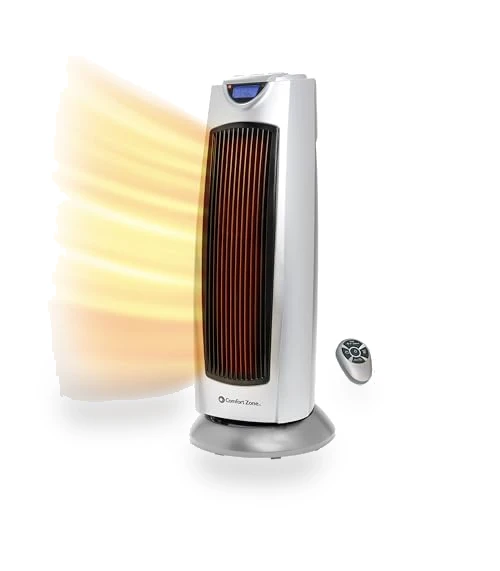 Electric Oscillating Ceramic Tower Space Heater — Portable Heating Solutions, Comfort Zone