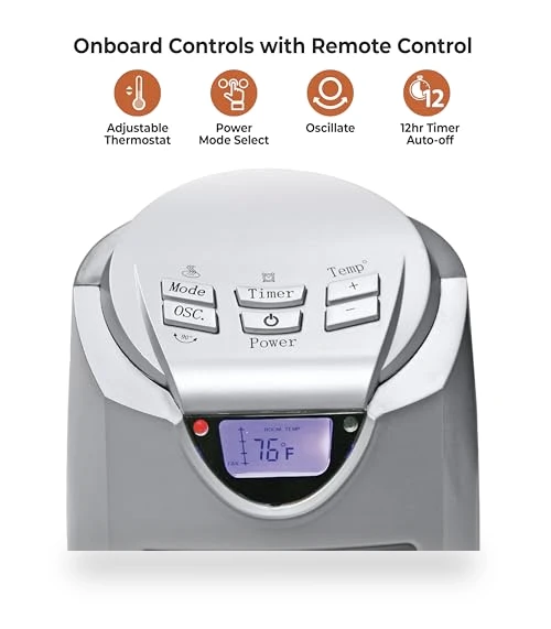 Electric Oscillating Ceramic Tower Space Heater — Portable Heating Solutions, Comfort Zone