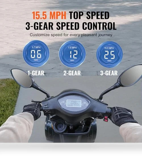Heavy Duty 4-Wheel Mobility Scooter — Electric Self-Balancing Scooters, VEVOR
