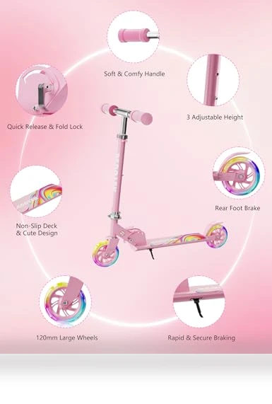 Kids Kick Scooter with LED Light Up — Push Scooters, Guwph