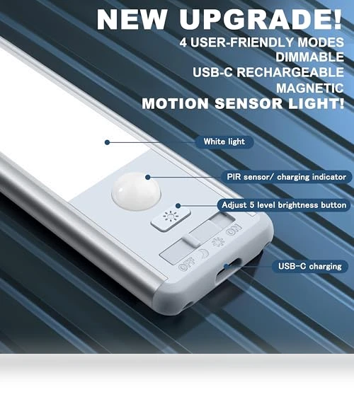 Motion Sensor LED Under Cabinet Lighting — Under-Cabinet Mounts, Reoshine