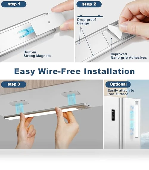 Motion Sensor LED Under Cabinet Lighting — Under-Cabinet Mounts, Reoshine