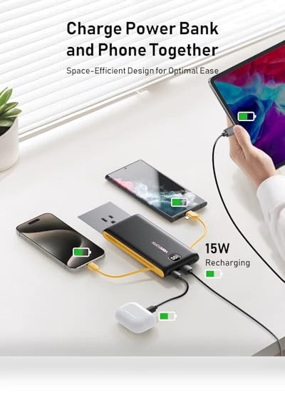 Portable Charger Power Bank with Built-in Cables and Wall Plug — Chargers, VEEKTOMX