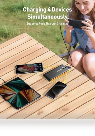 Portable Charger Power Bank with Built-in Cables and Wall Plug — Chargers, VEEKTOMX