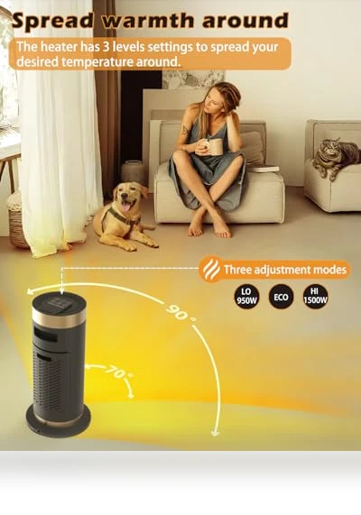 PTC Electric Desk Heater with Thermostat — Portable Heating Solutions, FERXIDI