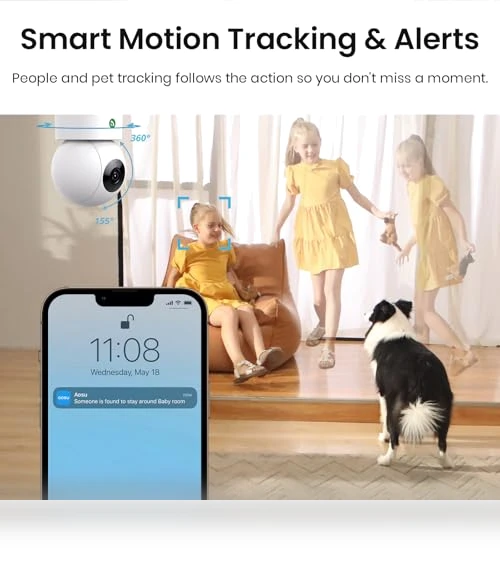 2K Security Camera Indoor — Baby Monitors, AOSU