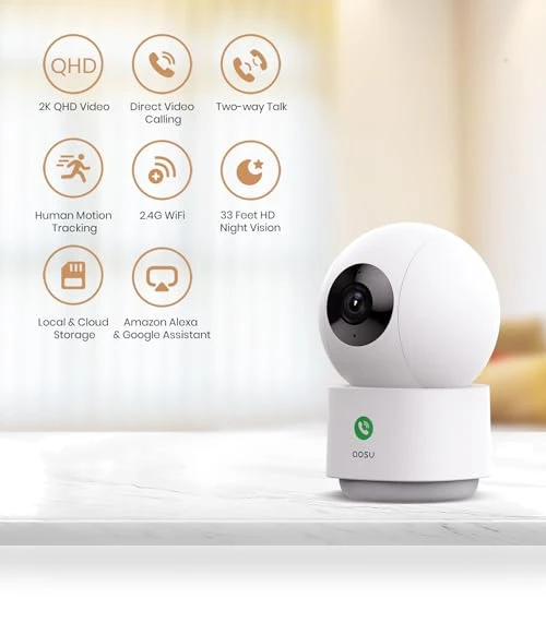 2K Security Camera Indoor — Baby Monitors, AOSU