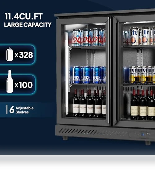 Commercial Back Bar Cooler with 3 Doors — Drink Coolers, ROVSUN