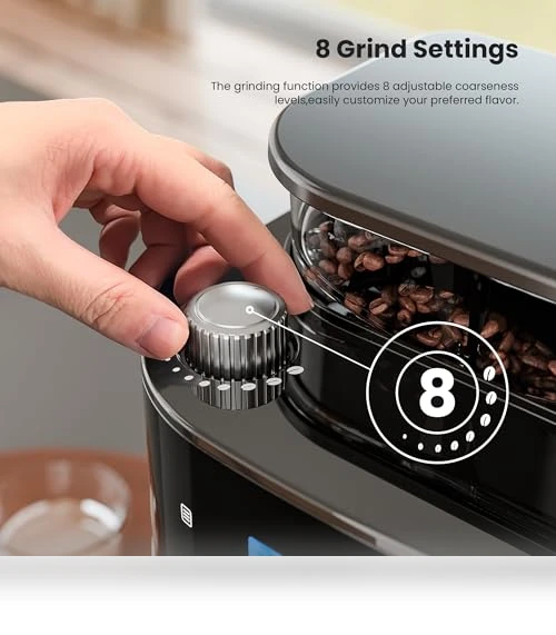 Drip Coffee Maker with Built-in Grinder — Electric Blade Coffee Grinders, Electactic