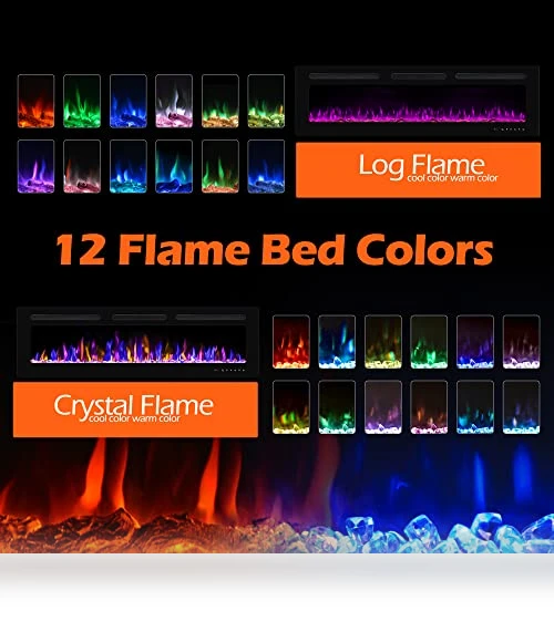 Electric Fireplace Wall Mounted and Recessed with Remote Control — Electric Heating Solutions, BETELNUT