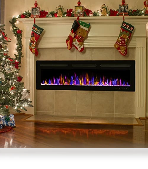 Electric Fireplace Wall Mounted and Recessed with Remote Control — Electric Heating Solutions, BETELNUT