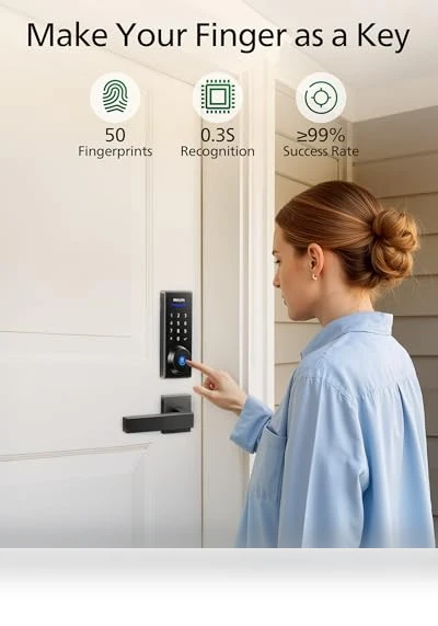 Fingerprint Keyless Entry Door Lock — Electromagnetic Security Locks, Philips