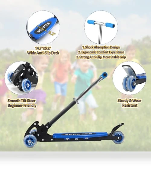 Heavy-Duty Kids 3-Wheel Scooter — Push Scooters, EUIJOIP