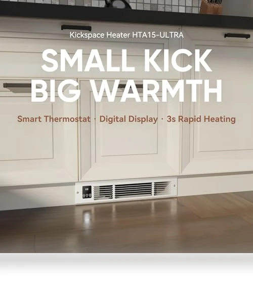 Kickspace Heater with Thermostat and Timer — Portable Heating Solutions, AIREPUSH