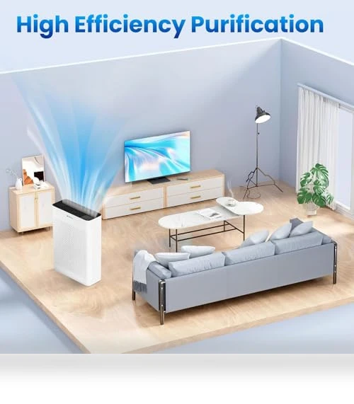 Large Room Air Purifier with Air Quality Monitor — HEPA Air Purifiers, HEYAXA