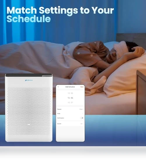 Large Room Air Purifier with Air Quality Monitor — HEPA Air Purifiers, HEYAXA