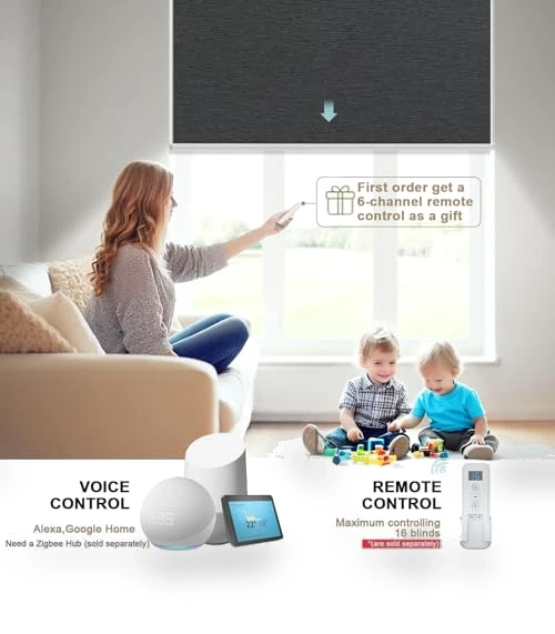 Motorized Blinds with Remote Smart Blackout Shades — Roller, COOLWINDS