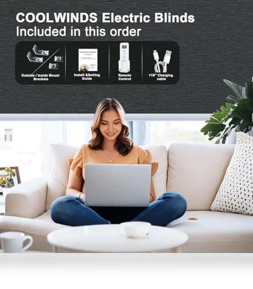 Motorized Blinds with Remote Smart Blackout Shades — Roller, COOLWINDS
