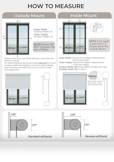 Motorized Roller Shade with Remote Control — Treatment Sets, AIVDIG