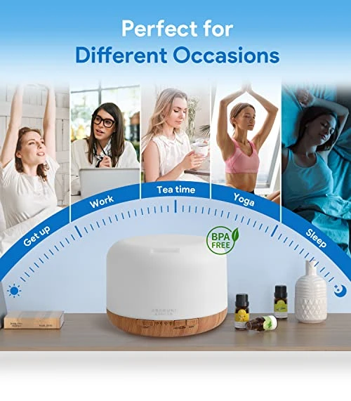 Premium Essential Oil Diffuser with Remote Control — Diffusers, ASAKUKI