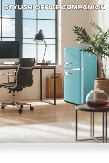 Retro Double Door Fridge with Freezer — Mini Fridges, Anypro