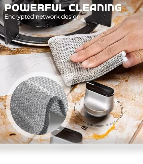 Reusable Non Scratch Wire Dishwashing Rags — Sponges, Pousbo