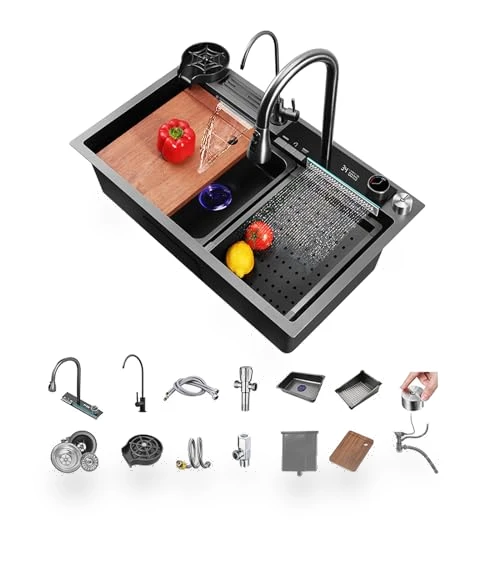 Smart Waterfall Kitchen Sink — Single Basin Sinks, FVVJVV