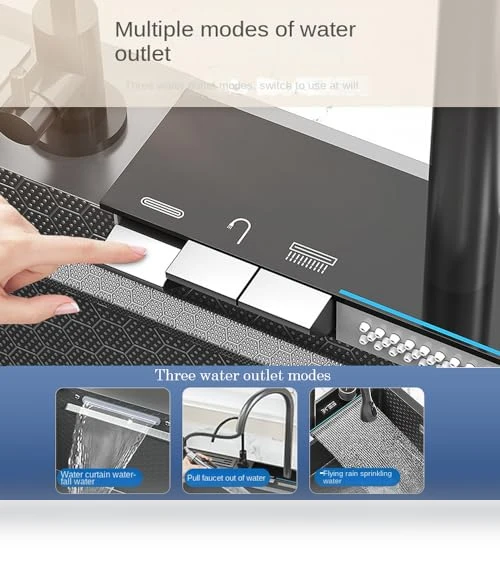 Smart Waterfall Kitchen Sink — Single Basin Sinks, FVVJVV