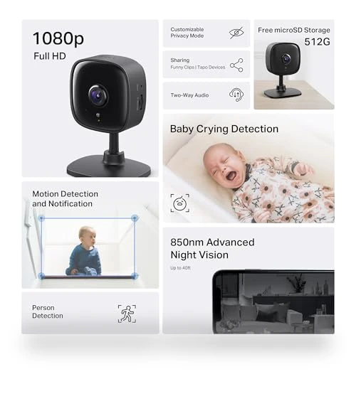 1080P Indoor Security Camera — Baby Monitors, TP-Link