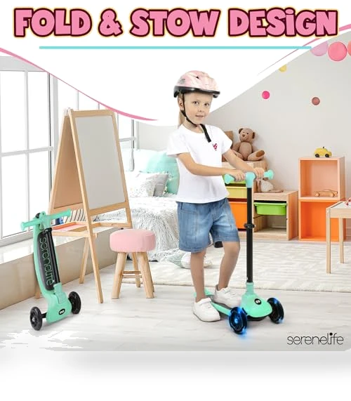 3 Wheel Foldable Kids Scooter — Push Scooters, SereneLife