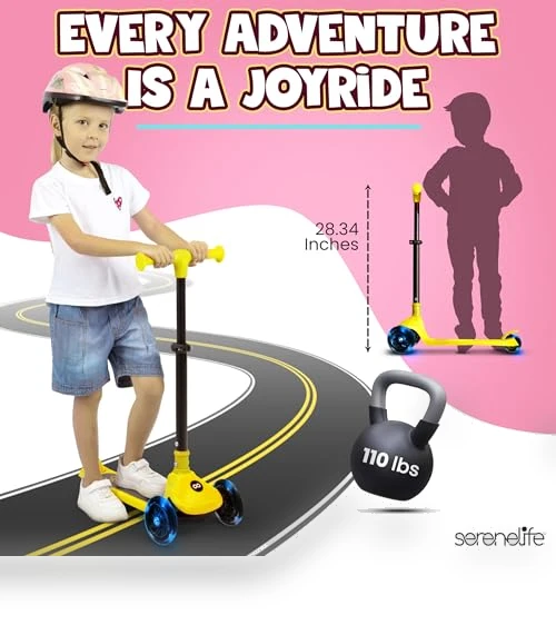 3 Wheel Foldable Kids Scooter — Push Scooters, SereneLife
