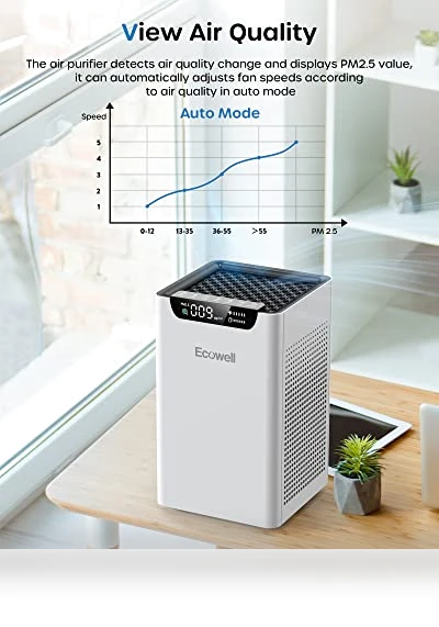 Air Purifier for Home Large Room — Activated Carbon Air Purifiers, ECOWELL