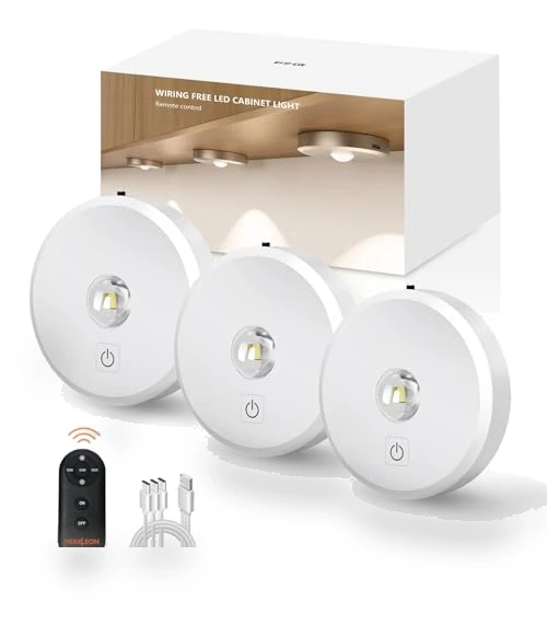 Cordless Puck Lights with Remote Control — Tap Lights, MICLIONLED
