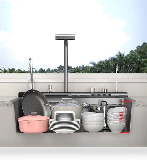 Double Waterfall Kitchen Sink — Single Basin Sinks, FVVJVV