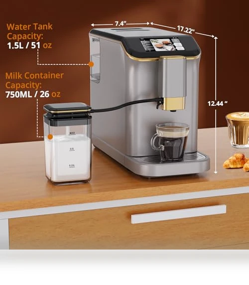 Fully Automatic Espresso Machine with Integrated Milk Frothing and Coffee Grinder — Coffee & Espresso Combos, GarveeLife