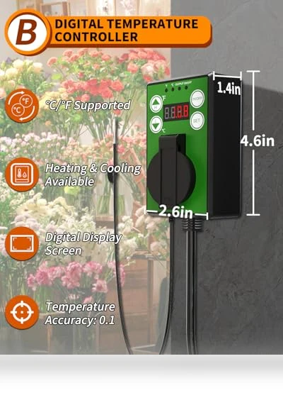 Greenhouse Heater with Digital Thermostat — Portable Heating Solutions, Buyplus