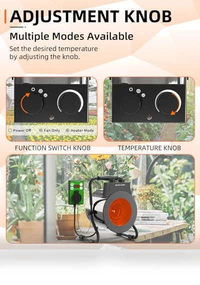 Greenhouse Heater with Digital Thermostat — Portable Heating Solutions, Buyplus