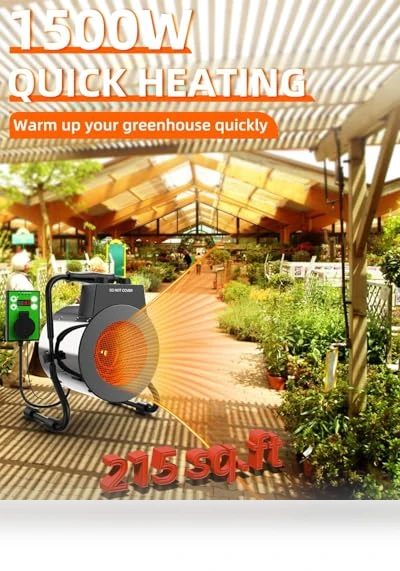 Greenhouse Heater with Digital Thermostat — Portable Heating Solutions, Buyplus