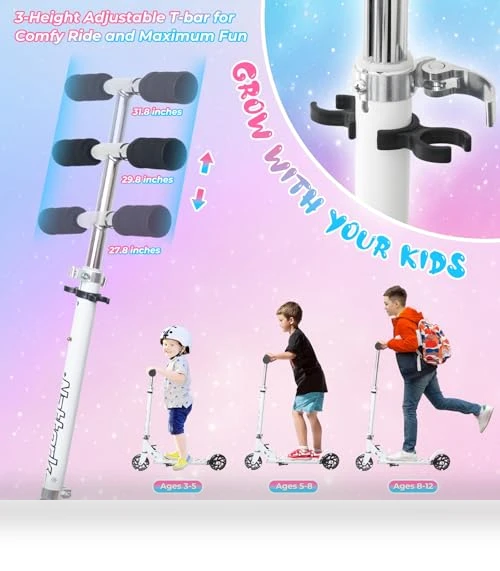 Kids Kick Scooter with Light Up Wheels — Push Scooters, Nattork