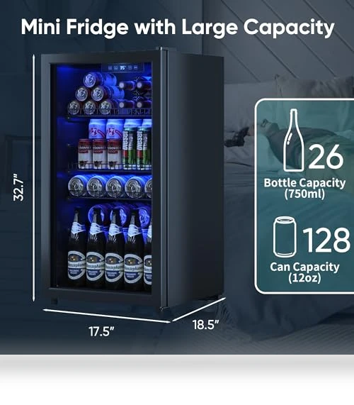 Mini Fridge With Glass Door — Drink Coolers, Tehanld