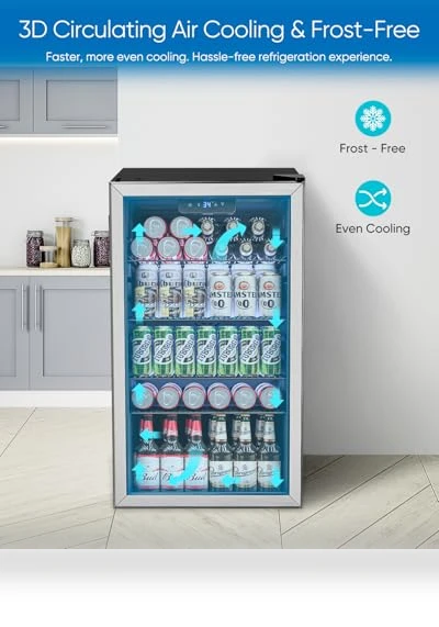 Mini Fridge with Glass Door — Mini Fridges, Feelfunn
