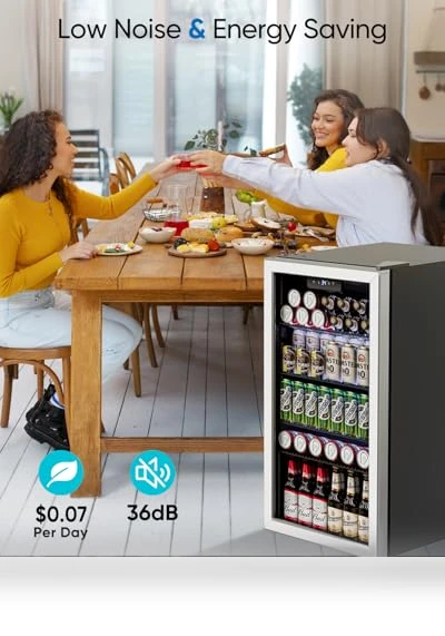 Mini Fridge with Glass Door — Mini Fridges, Feelfunn