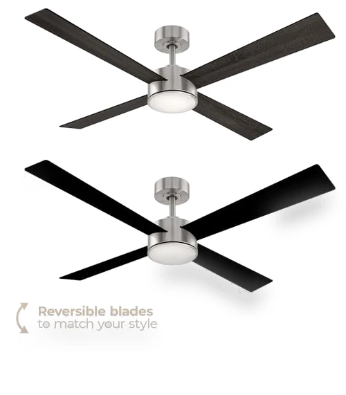 Smart 4-Blade Ceiling Fan with LED Light Kit — Ceiling Fan Lighting Solutions, East Grove Home