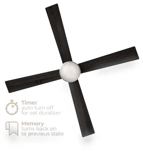 Smart 4-Blade Ceiling Fan with LED Light Kit — Ceiling Fan Lighting Solutions, East Grove Home