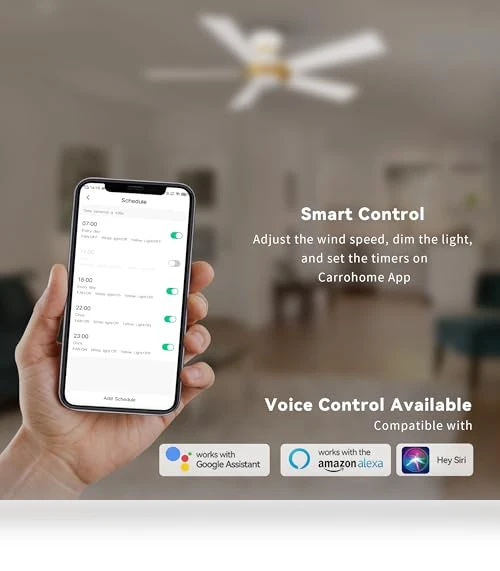 Smart Ceiling Fans with Lights Flush Mount — Ceiling Fan Wall Controls, SMAFAN